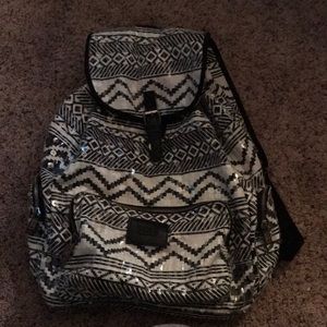 Black and White tribal PINK back pack with sequins